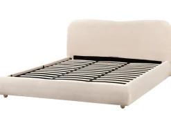 Clearance Łóżko z pojemnikiem BLAGNAC Boucle Jasno 180 x 200 cm Łóżka Tapicerowane|Łóżka Podwójne
