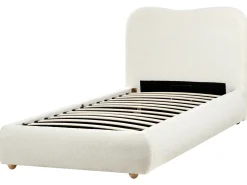 Clearance Łóżko z pojemnikiem BLAGNAC Boucle Złamana biel 90 x 200 cm Łóżka Tapicerowane|Łóżka Z Pojemnikiem