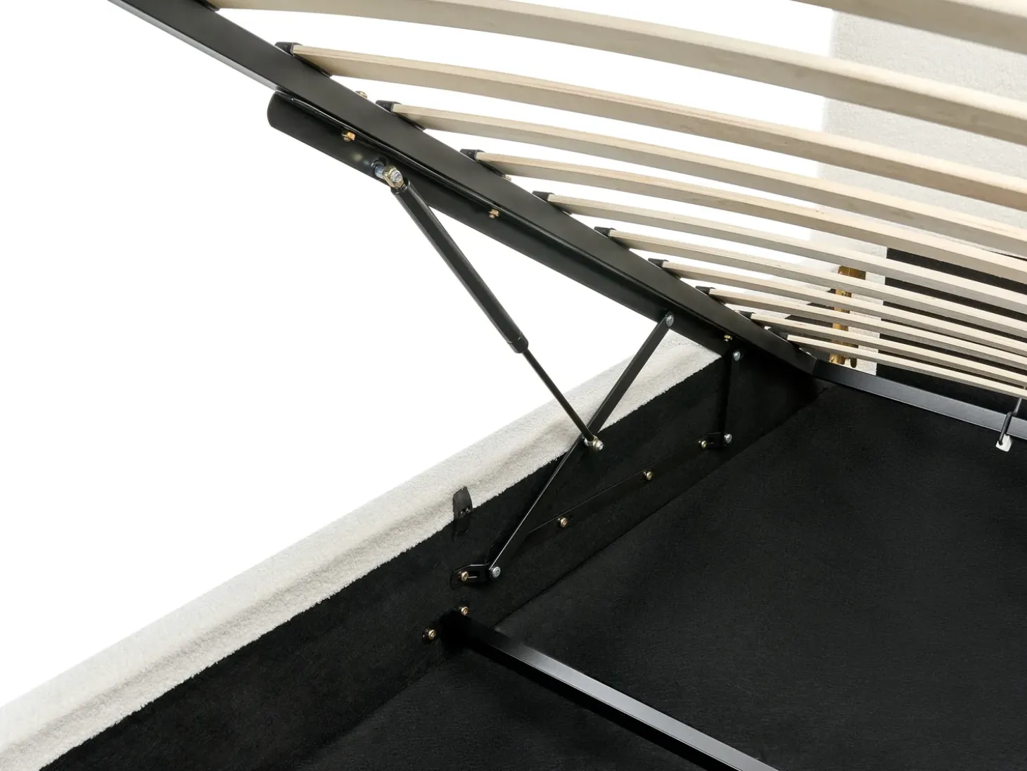Clearance Łóżko z pojemnikiem BLAGNAC Boucle Złamana biel 90 x 200 cm Łóżka Tapicerowane|Łóżka Z Pojemnikiem