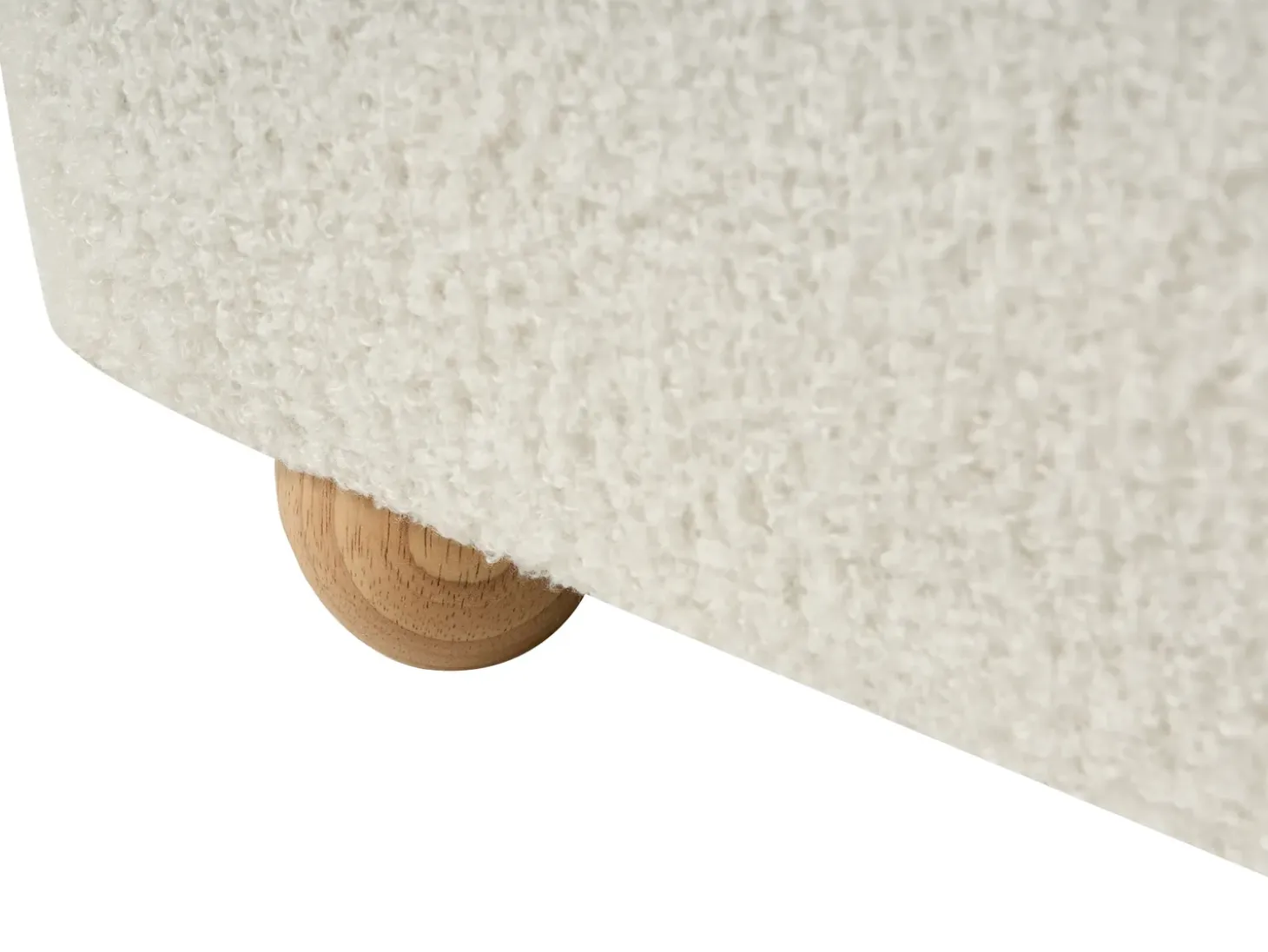 Clearance Łóżko z pojemnikiem BLAGNAC Boucle Złamana biel 90 x 200 cm Łóżka Tapicerowane|Łóżka Z Pojemnikiem
