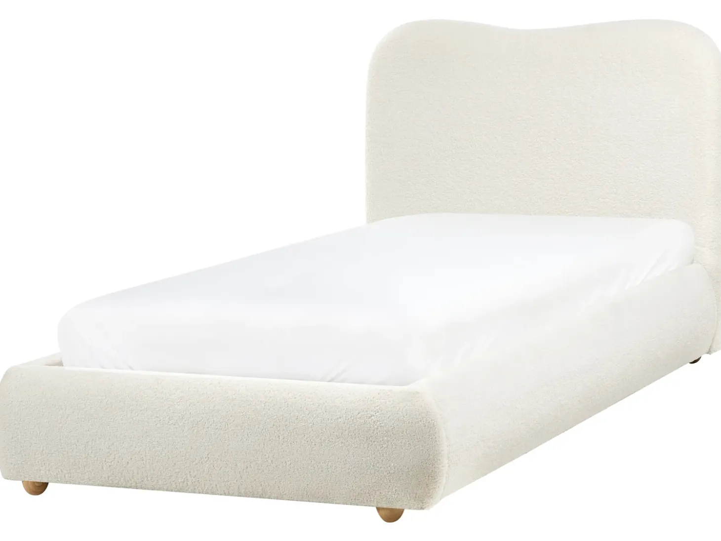 Clearance Łóżko z pojemnikiem BLAGNAC Boucle Złamana biel 90 x 200 cm Łóżka Tapicerowane|Łóżka Z Pojemnikiem