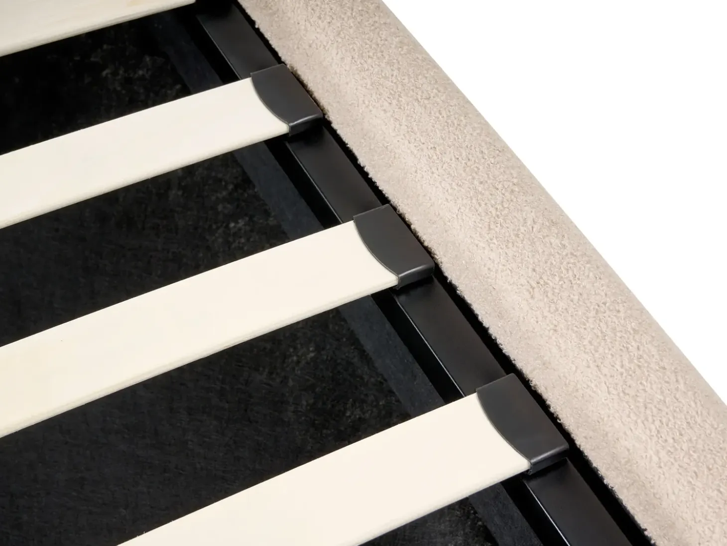 Discount Łóżko z pojemnikiem BLAGNAC Boucle Beżowy 90 x 200 cm Łóżka Tapicerowane|Łóżka Z Pojemnikiem