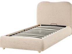 Discount Łóżko z pojemnikiem BLAGNAC Boucle Beżowy 90 x 200 cm Łóżka Tapicerowane|Łóżka Z Pojemnikiem