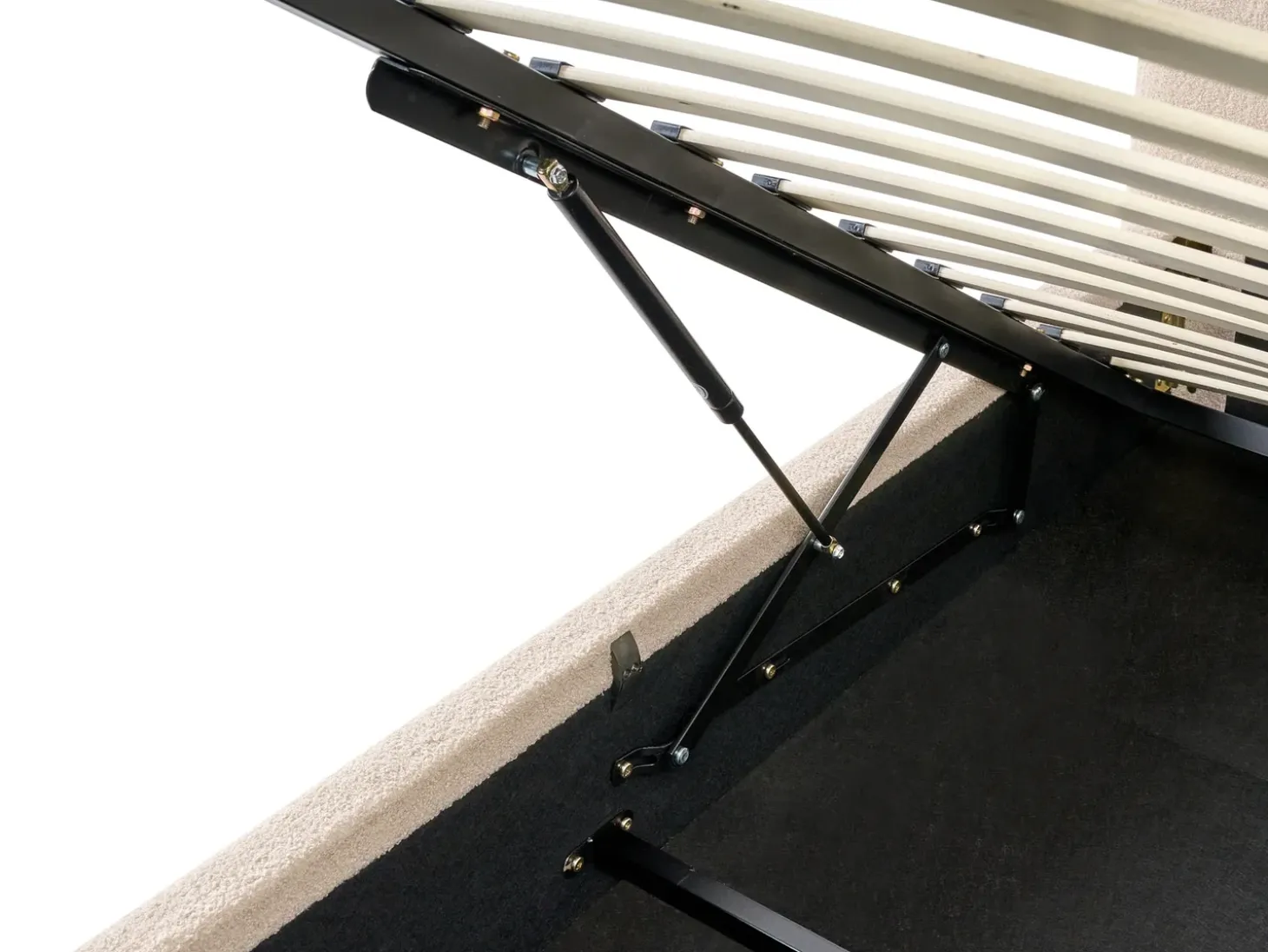 Discount Łóżko z pojemnikiem BLAGNAC Boucle Beżowy 90 x 200 cm Łóżka Tapicerowane|Łóżka Z Pojemnikiem
