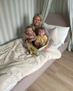 Discount Łóżko z pojemnikiem BLAGNAC Boucle Beżowy 90 x 200 cm Łóżka Tapicerowane|Łóżka Z Pojemnikiem