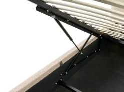 Discount Łóżko z pojemnikiem BLAGNAC Boucle Jasnobeżowy 90 x 200 cm Łóżka Tapicerowane|Łóżka Z Pojemnikiem