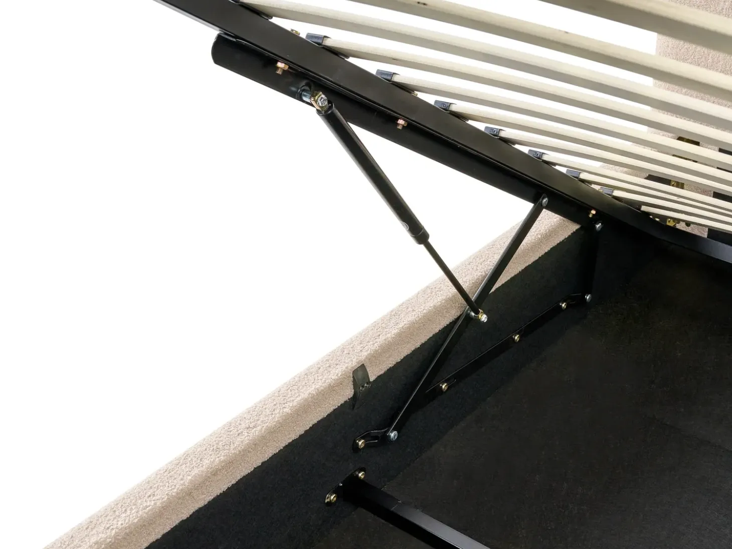 Discount Łóżko z pojemnikiem BLAGNAC Boucle Jasnobeżowy 90 x 200 cm Łóżka Tapicerowane|Łóżka Z Pojemnikiem