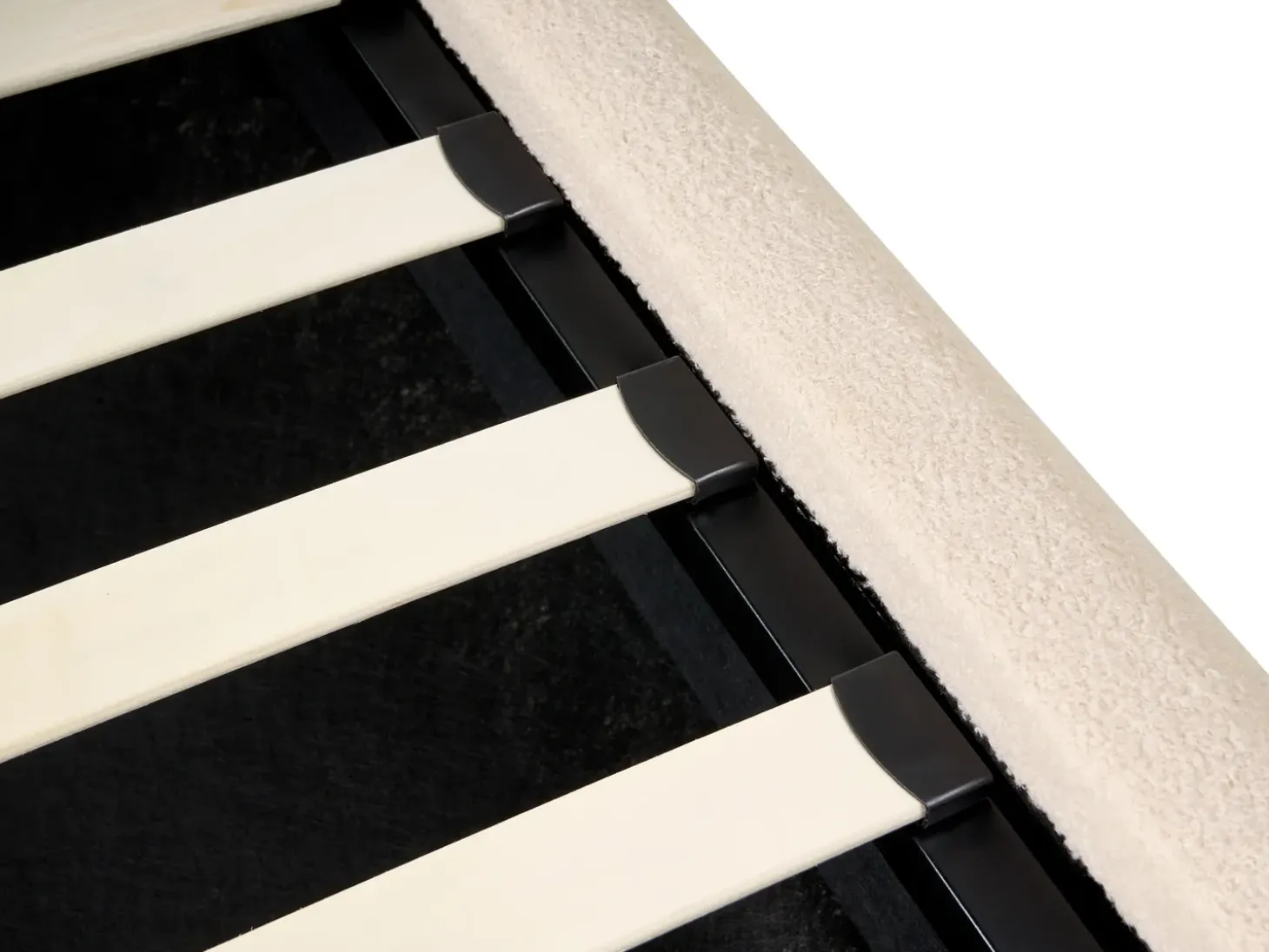 Discount Łóżko z pojemnikiem BLAGNAC Boucle Jasnobeżowy 90 x 200 cm Łóżka Tapicerowane|Łóżka Z Pojemnikiem