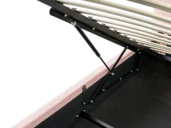 Łóżko z pojemnikiem BLAGNAC Boucle Różowy 90 x 200 cm Łóżka Tapicerowane|Łóżka Z Pojemnikiem