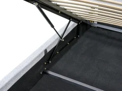 Łóżko z pojemnikiem BLAGNAC Jasno 180 x 200 cm Łóżka Tapicerowane|Łóżka Podwójne