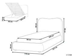 Best Łóżko z pojemnikiem BLAGNAC Złamana biel 90 x 200 cm Łóżka Tapicerowane|Łóżka Z Pojemnikiem
