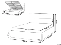 Best Łóżko z pojemnikiem BONIFACIO Len syntetyczny Szary 160 x 200 cm Łóżka Tapicerowane|Łóżka Podwójne
