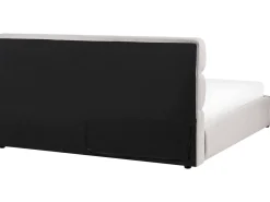 Best Łóżko z pojemnikiem BONIFACIO Len syntetyczny Szary 180 x 200 cm Łóżka Tapicerowane|Łóżka Podwójne
