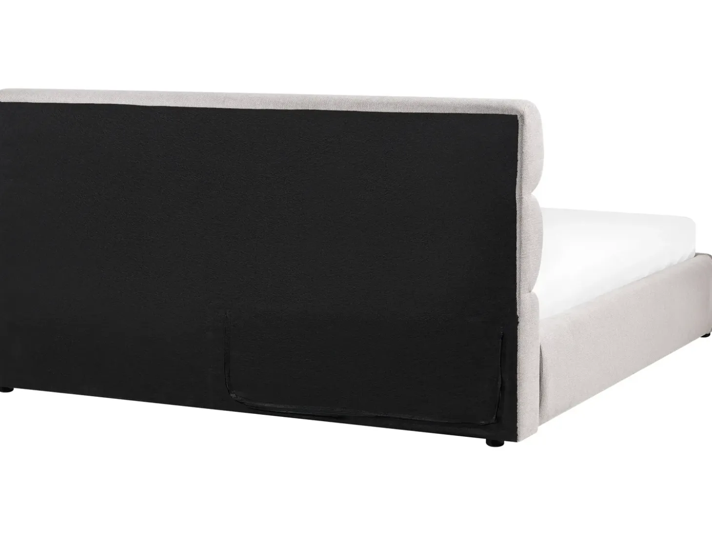 Best Łóżko z pojemnikiem BONIFACIO Len syntetyczny Szary 180 x 200 cm Łóżka Tapicerowane|Łóżka Podwójne
