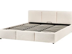 Online Łóżko z pojemnikiem BOUSSE Boucle Złamana biel 180 x 200 cm Łóżka Tapicerowane|Łóżka Podwójne