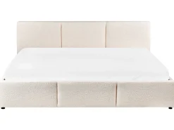 Online Łóżko z pojemnikiem BOUSSE Boucle Złamana biel 180 x 200 cm Łóżka Tapicerowane|Łóżka Podwójne