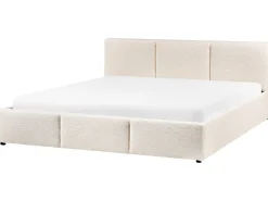 Online Łóżko z pojemnikiem BOUSSE Boucle Złamana biel 180 x 200 cm Łóżka Tapicerowane|Łóżka Podwójne