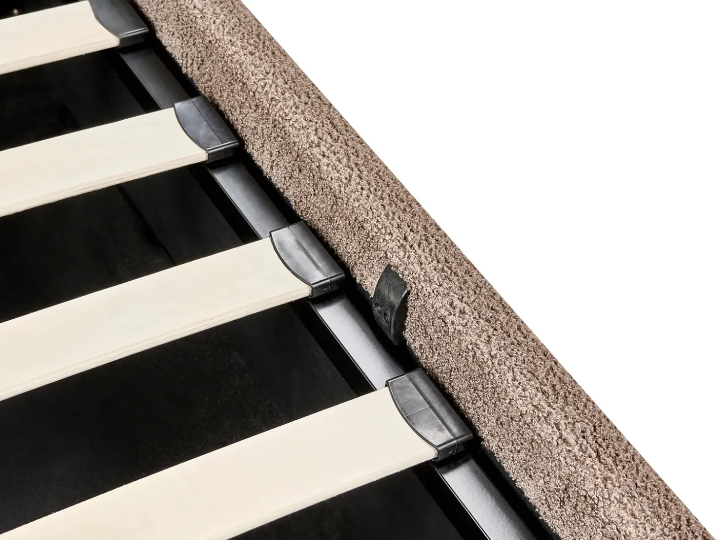 Online Łóżko z pojemnikiem BOUSSE Boucle Beżowoszary 180 x 200 cm Łóżka Tapicerowane|Łóżka Podwójne