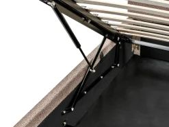 Online Łóżko z pojemnikiem BOUSSE Boucle Beżowoszary 180 x 200 cm Łóżka Tapicerowane|Łóżka Podwójne