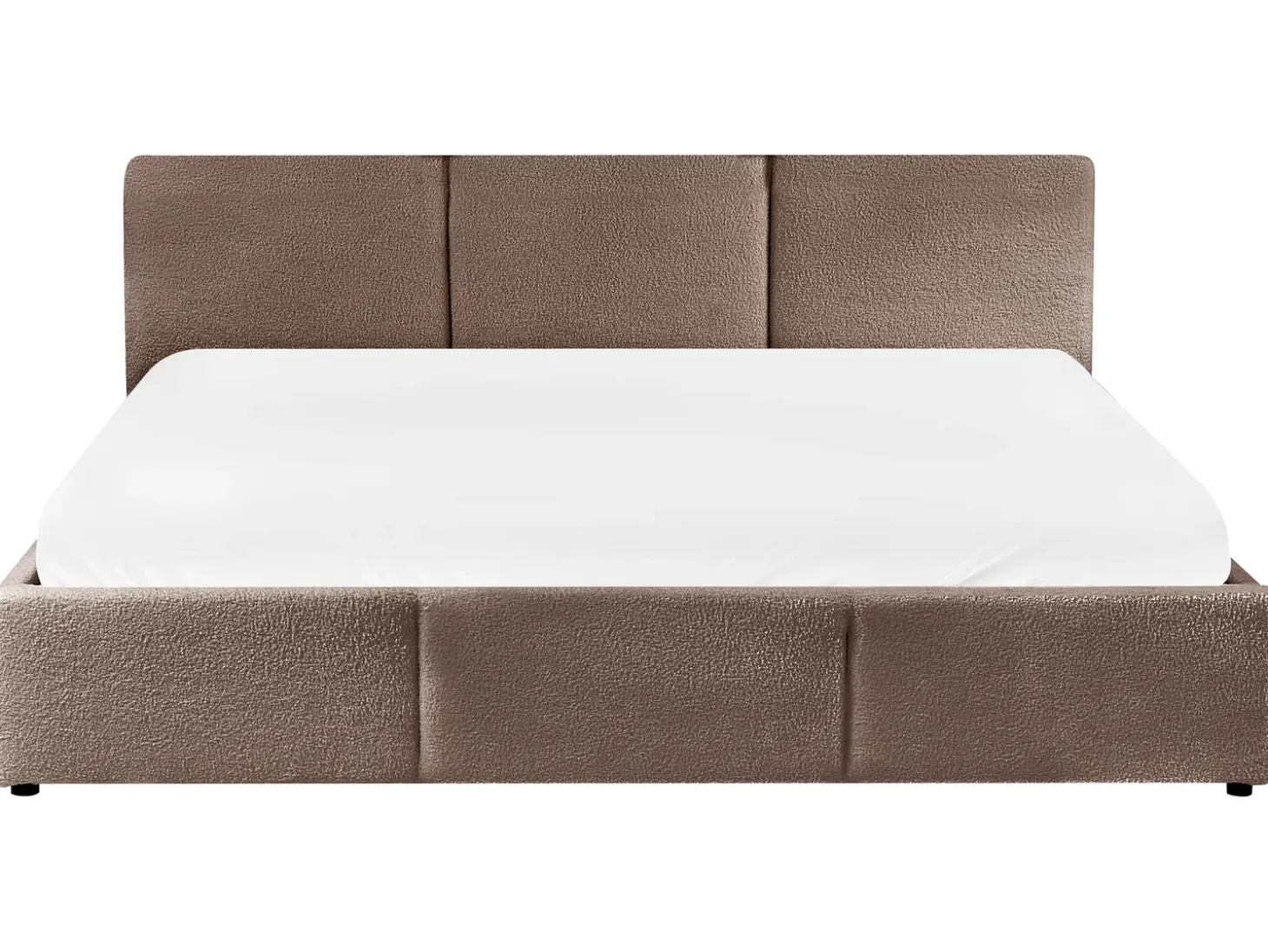 Online Łóżko z pojemnikiem BOUSSE Boucle Beżowoszary 180 x 200 cm Łóżka Tapicerowane|Łóżka Podwójne
