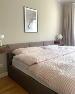 Online Łóżko z pojemnikiem BOUSSE Boucle Beżowoszary 180 x 200 cm Łóżka Tapicerowane|Łóżka Podwójne
