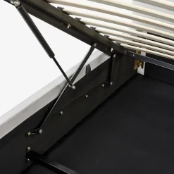 New Łóżko z pojemnikiem BOUSSE Welur Jasno 180 x 200 cm Łóżka Tapicerowane|Łóżka Podwójne