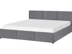 Best Łóżko z pojemnikiem BOUSSE Welur Ciemno 180 x 200 cm Łóżka Tapicerowane|Łóżka Podwójne