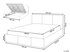Best Łóżko z pojemnikiem BOUSSE Welur Ciemno 180 x 200 cm Łóżka Tapicerowane|Łóżka Podwójne