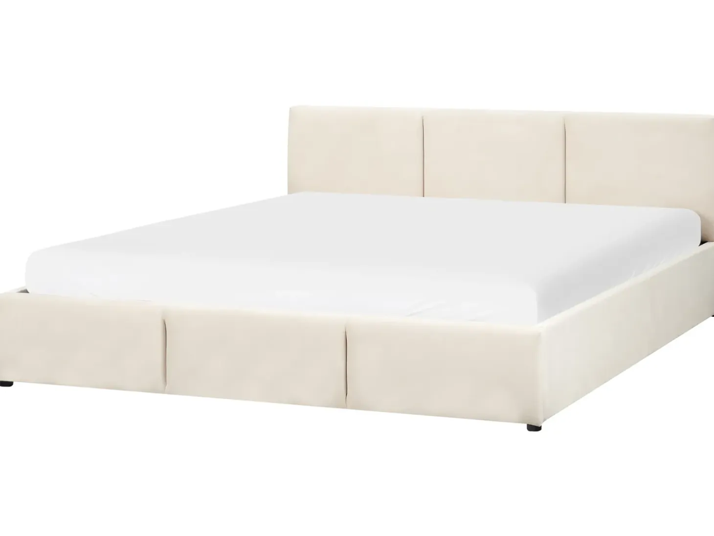 Discount Łóżko z pojemnikiem BOUSSE Welur Jasno 180 x 200 cm Łóżka Tapicerowane|Łóżka Podwójne