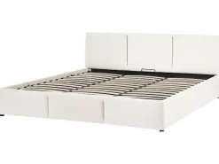 Discount Łóżko z pojemnikiem BOUSSE Złamana biel 180 x 200 cm Łóżka Tapicerowane|Łóżka Podwójne