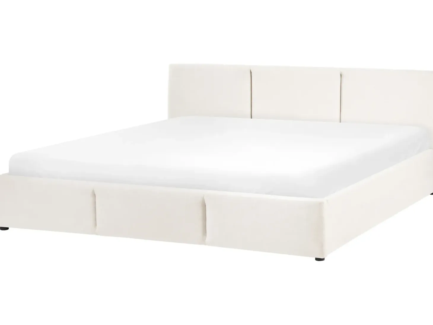 Discount Łóżko z pojemnikiem BOUSSE Złamana biel 180 x 200 cm Łóżka Tapicerowane|Łóżka Podwójne