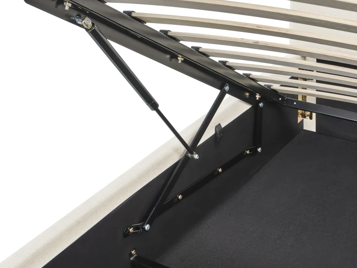 Discount Łóżko z pojemnikiem BOUSSE Złamana biel 180 x 200 cm Łóżka Tapicerowane|Łóżka Podwójne