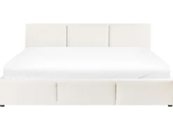 Discount Łóżko z pojemnikiem BOUSSE Złamana biel 180 x 200 cm Łóżka Tapicerowane|Łóżka Podwójne