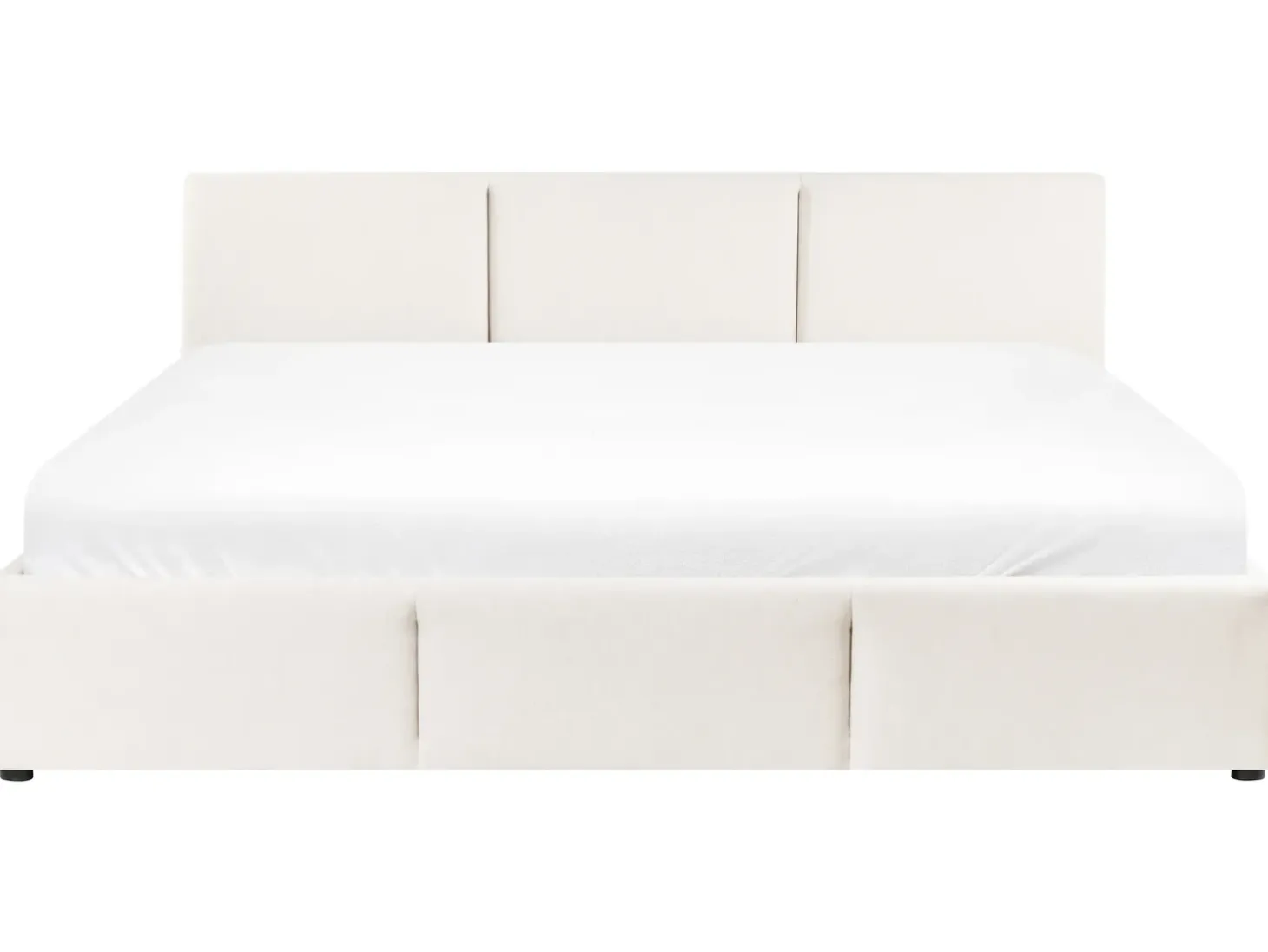 Discount Łóżko z pojemnikiem BOUSSE Złamana biel 180 x 200 cm Łóżka Tapicerowane|Łóżka Podwójne