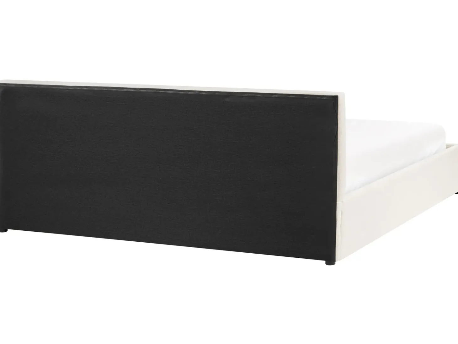 Discount Łóżko z pojemnikiem BOUSSE Złamana biel 180 x 200 cm Łóżka Tapicerowane|Łóżka Podwójne