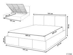 Discount Łóżko z pojemnikiem BOUSSE Złamana biel 180 x 200 cm Łóżka Tapicerowane|Łóżka Podwójne