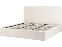 Outlet Łóżko z pojemnikiem BRENON Boucle Złamana biel 180 x 200 cm Łóżka Tapicerowane|Łóżka Podwójne