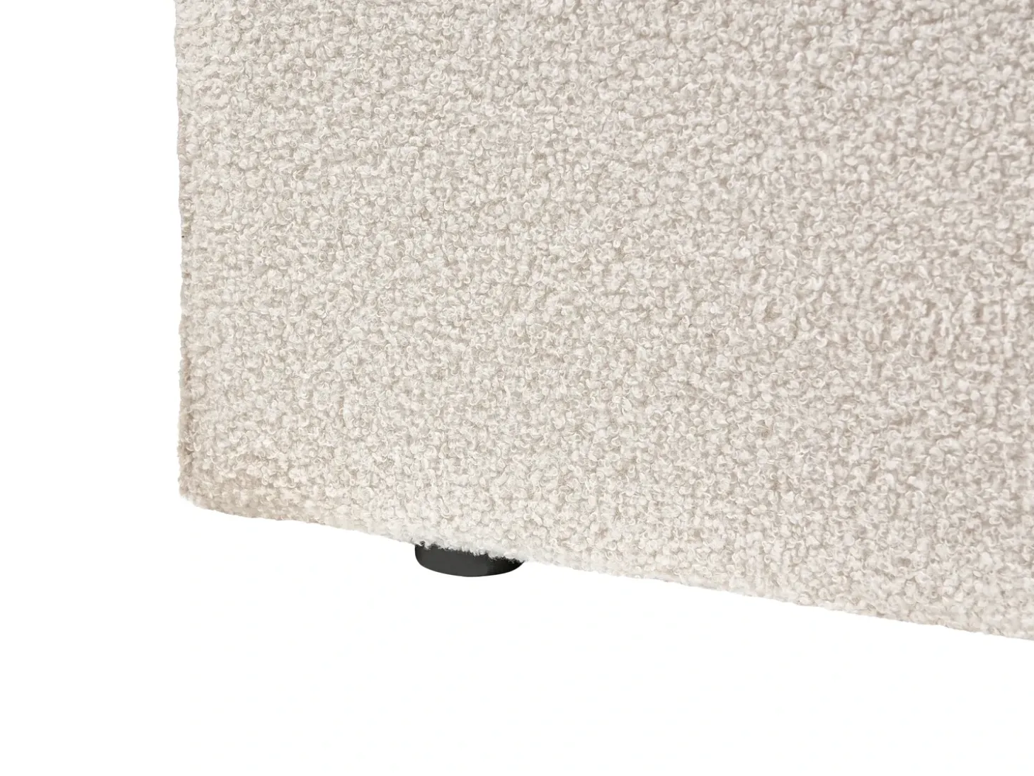 Outlet Łóżko z pojemnikiem BRENON Boucle Złamana biel 180 x 200 cm Łóżka Tapicerowane|Łóżka Podwójne