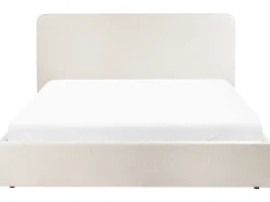 Outlet Łóżko z pojemnikiem BRENON Boucle Złamana biel 180 x 200 cm Łóżka Tapicerowane|Łóżka Podwójne