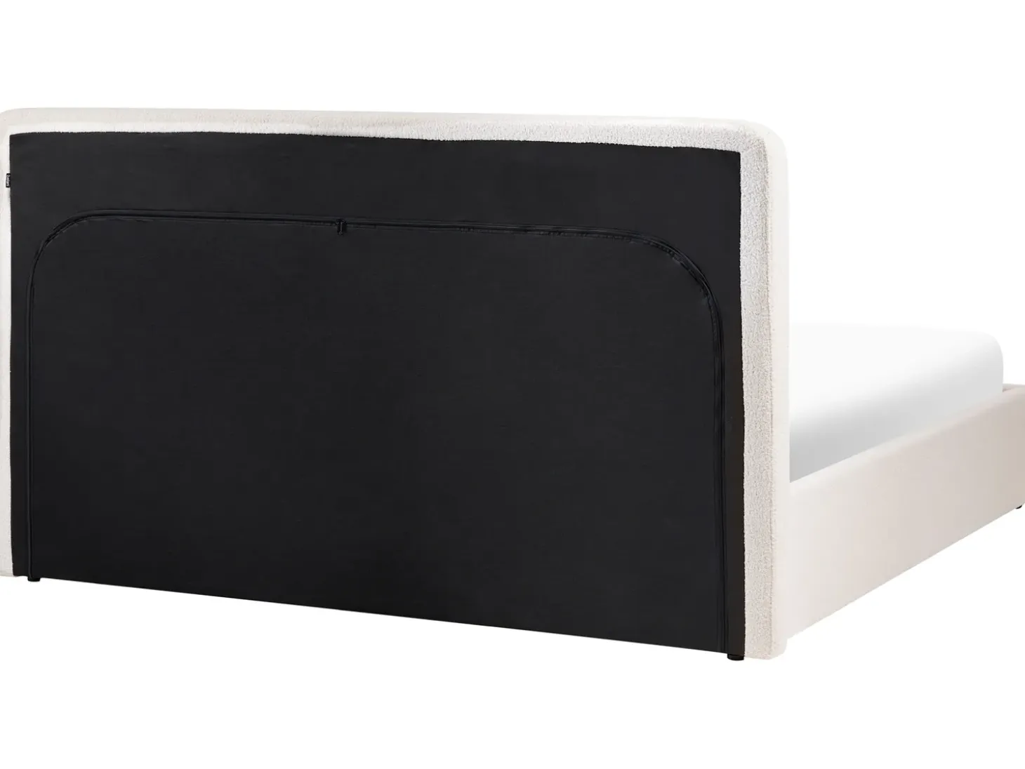 Outlet Łóżko z pojemnikiem BRENON Boucle Złamana biel 180 x 200 cm Łóżka Tapicerowane|Łóżka Podwójne