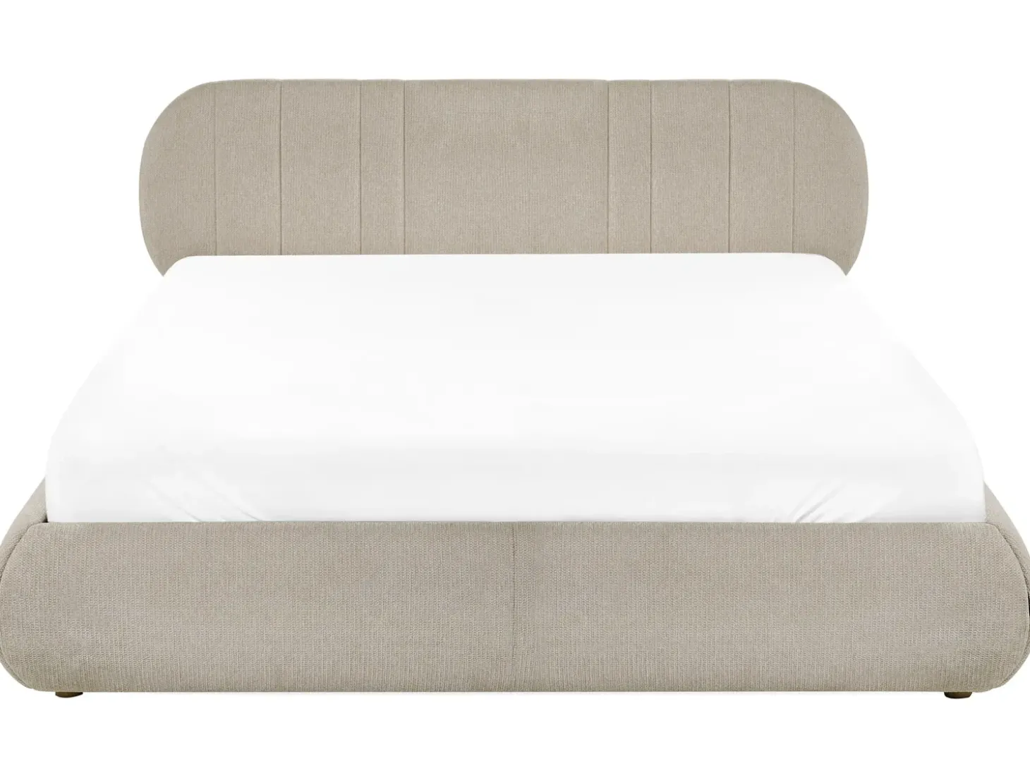 Outlet Łóżko z pojemnikiem CAMPAN Beżowoszary 180 x 200 cm Łóżka Tapicerowane|Łóżka Podwójne