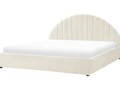 Clearance Łóżko z pojemnikiem CHADENET Boucle Złamana biel 180 x 200 cm Łóżka Tapicerowane|Łóżka Podwójne
