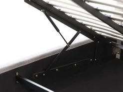 Online Łóżko z pojemnikiem CHALLANS Szenil Beżowoszary 160 x 200 cm Łóżka Tapicerowane|Łóżka Podwójne