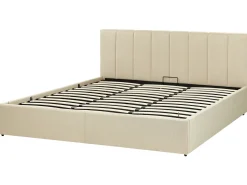 Discount Łóżko z pojemnikiem DREUX Beżowy 180 x 200 cm Łóżka Tapicerowane|Łóżka Podwójne