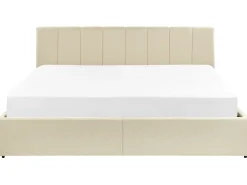 Discount Łóżko z pojemnikiem DREUX Beżowy 180 x 200 cm Łóżka Tapicerowane|Łóżka Podwójne