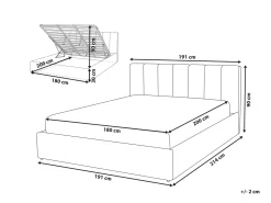 Discount Łóżko z pojemnikiem DREUX Beżowy 180 x 200 cm Łóżka Tapicerowane|Łóżka Podwójne