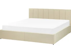 Discount Łóżko z pojemnikiem DREUX Beżowy 180 x 200 cm Łóżka Tapicerowane|Łóżka Podwójne