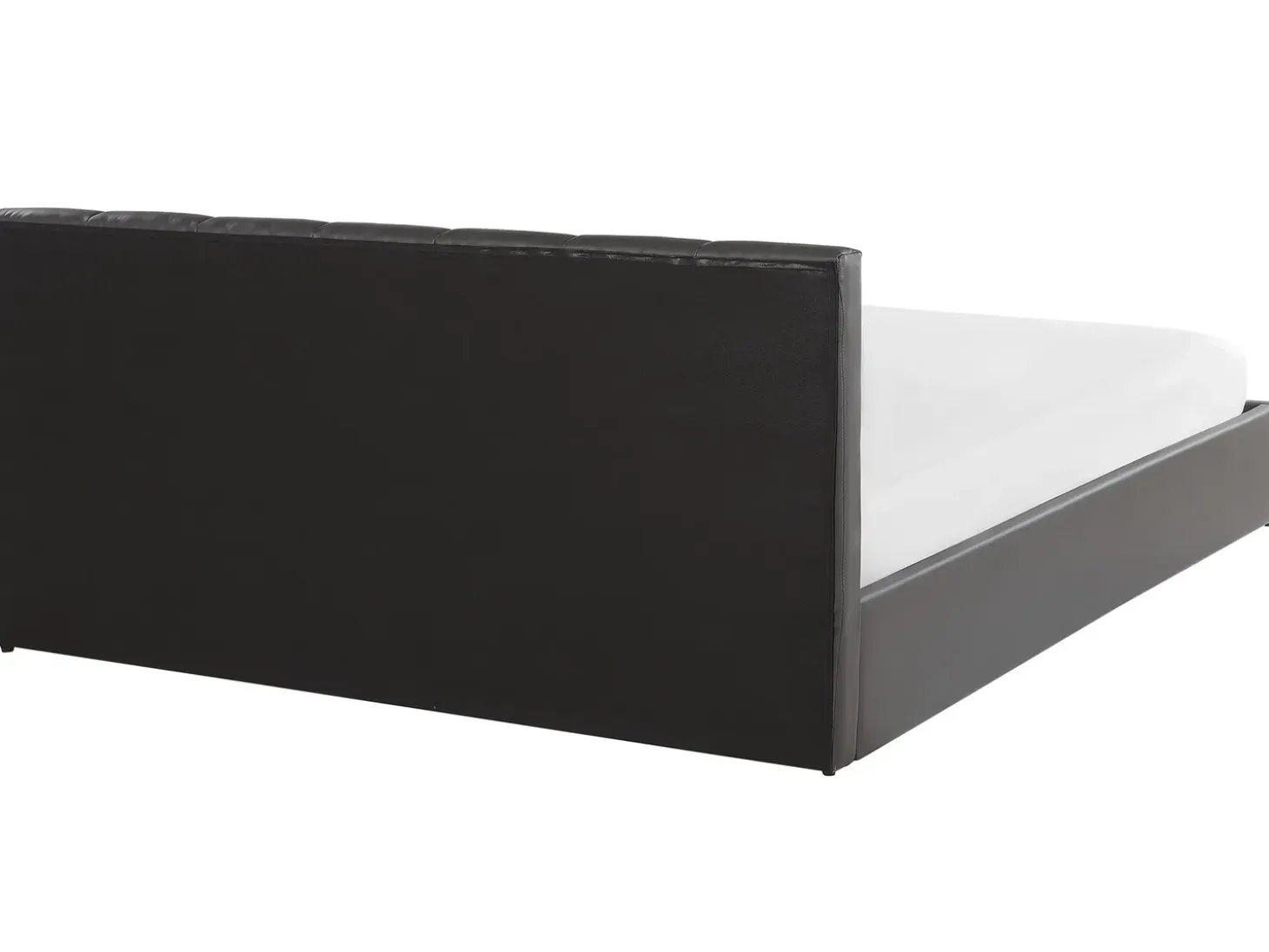 Best Łóżko z pojemnikiem DREUX Ekoskóra Ciemno 180 x 200 cm Łóżka Podwójne|Łóżka Skórzane
