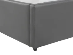 Best Łóżko z pojemnikiem DREUX Ekoskóra Ciemno 180 x 200 cm Łóżka Podwójne|Łóżka Skórzane