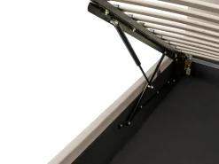 Discount Łóżko z pojemnikiem DREUX Welur Beżowoszary 180 x 200 cm Łóżka Tapicerowane|Łóżka Podwójne